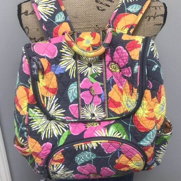 Vera Bradley Handbags - Vera Bradley Backpack, Gray and Pink final price